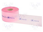 Protection bag; ESD; L: 250m; W: 100mm; Thk: 90um; polyetylene; pink EUROSTAT GROUP