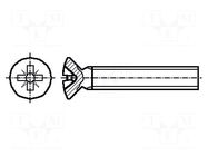 Screw; M5x16; 0.8; Head: countersunk; Pozidriv; PZ1; DIN 966A BOSSARD