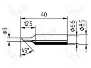 Tip; hoof; 3mm; for  soldering iron,for soldering station ERSA