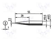 Tip; chisel; 2.2mm; for  soldering iron,for soldering station ERSA