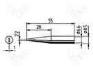 Tip; narrow spade; 2.2mm ERSA