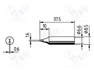 Tip; narrow spade; 1.6mm ERSA