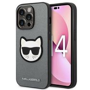 Karl Lagerfeld KLHCP14XSAPCHG iPhone 14 Pro Max 6,7" hardcase srebrny/silver Saffiano Choupette Head Patch, Karl Lagerfeld