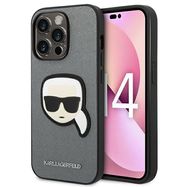 Karl Lagerfeld KLHCP14LSAPKHG iPhone 14 Pro 6,1" srebrny/silver hardcase Saffiano Karl`s Head Patch, Karl Lagerfeld