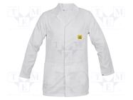 Coat; ESD; S (unisex); cotton,polyester,carbon fiber; white REECO