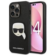 Karl Lagerfeld KLHCP14LSAPKHK iPhone 14 Pro 6,1" czarny/black hardcase Saffiano Karl`s Head Patch, Karl Lagerfeld