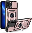 Hybrid Armor Camshield case for iPhone 13 Pro Max armored case with camera cover pink, Hurtel