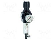 Compressed air filter/regulator; 0.3÷10bar; polycarbonate NORGREN HERION