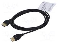 Cable; HDMI plug,both sides; HDCP 2.2,HDMI 2.0,slim; 2m; black GOOBAY