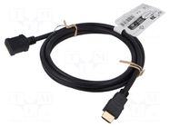 Cable; HDMI socket,HDMI plug; PVC; HDCP 2.2,HDMI 2.1; 3m; black Goobay