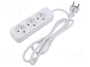 Extension lead; 3x1mm2; Sockets: 3; rubber; white; 1.5m; 10A LANBERG