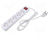 Extension lead; 3x1mm2; Sockets: 5; rubber; white; 1.5m; 10A LANBERG