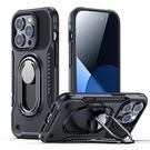 Joyroom Dual Hinge case for iPhone 14 Pro armored case with a stand and a ring holder black, Joyroom