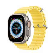 Dux Ducis Strap Watch Strap 9 / 8 / 7 / 6 / 5 / 4 / 3 / 2 / SE (45 / 44 / 42mm) Silicone Band Bracelet Yellow (OceanWave Version), Dux Ducis