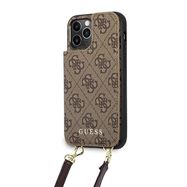 Guess GUHCP12MCB4GB iPhone 12/12 Pro 6.1 "brown / brown hardcase 4G Crossbody Cardslot, Guess