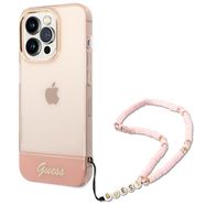 Guess GUHCP14LHGCOHP iPhone 14 Pro 6.1&quot; pink/pink hardcase Translucent Pearl Strap, Guess