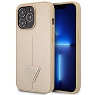 Guess GUHCP14XPSATLE iPhone 14 Pro Max 6,7 &quot;beige / beige hardcase SaffianoTriangle Logo, Guess