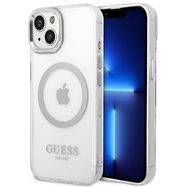 Guess GUHMP14SHTRMS iPhone 14 6.1&quot; silver/silver hard case Metal Outline Magsafe, Guess