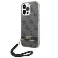 Guess GUOHCP14LH4STK iPhone 14 Pro 6.1 &quot;black / black hardcase 4G Print Strap, Guess