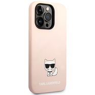 Karl Lagerfeld KLHCP14LSLCTPI iPhone 14 Pro 6.1 &quot;hardcase light pink / light pink Silicone Choupette Body, Karl Lagerfeld