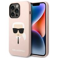 Karl Lagerfeld KLHCP14LSLKHLP iPhone 14 Pro 6.1 &quot;hardcase pink / pink Silicone Karl`s Head, Karl Lagerfeld