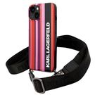 Karl Lagerfeld KLHCP14SSTSTP iPhone 14 6.1 &quot;hardcase pink / pink Color Stripes Strap, Karl Lagerfeld