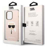 Karl Lagerfeld KLHMP14LSLKHLP iPhone 14 Pro 6.1 &quot;hardcase light pink / light pink Silicone Karl`s Head Magsafe, Karl Lagerfeld