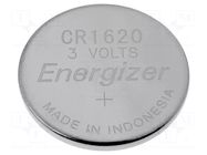 Battery: lithium; CR1620,coin; 3V; 79mAh; non-rechargeable; 1pcs. ENERGIZER