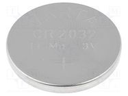 Battery: lithium; 3V; CR2032,coin; 230mAh; non-rechargeable VARTA MICROBATTERY