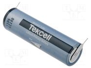 Battery: lithium; 14500; 3.6V; 2400mAh; non-rechargeable; for PCB TEKCELL