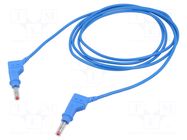 Test lead; 19A; banana plug 4mm,both sides; Len: 2m; blue STÄUBLI