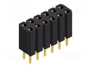 Connector: pin strips; socket; female; PIN: 12; BL 2; 3A; 125V; THT FISCHER ELEKTRONIK