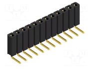 Connector: pin strips; socket; female; PIN: 12; BL 3; 3A; 125V; THT FISCHER ELEKTRONIK
