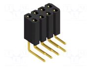 Connector: pin strips; socket; female; PIN: 8; BL 4; 3A; 125V; THT FISCHER ELEKTRONIK