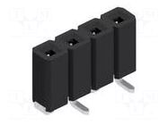 Connector: pin strips; socket; female; PIN: 4; SMT; 3A; 125V; 2.54mm FISCHER ELEKTRONIK