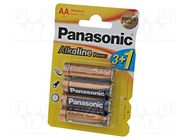 Battery: alkaline; AA; 1.5V; non-rechargeable; 4pcs; BRONZE PANASONIC