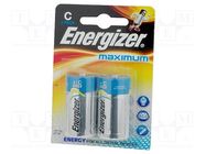 Battery: alkaline; C; 1.5V; non-rechargeable; 2pcs; Maximum ENERGIZER