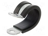 Fixing clamp; ØBundle : 28mm; W: 20mm; steel; Cover material: EPDM KALE