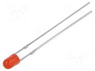 LED; red; 3mm; 220÷330mcd; 40°; Front: convex; 2.1÷2.6VDC; -30÷85°C OPTOSUPPLY