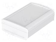 Enclosure: desktop; BoVersa; X: 120mm; Y: 170mm; Z: 52mm; white BOPLA