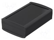 Enclosure: desktop; BoVersa; X: 140mm; Y: 210mm; Z: 63mm; black BOPLA