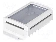 Enclosure: desktop; BoVersa; X: 88mm; Y: 162mm; Z: 45mm; white BOPLA