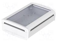 Enclosure: desktop; BoVersa; X: 120mm; Y: 170mm; Z: 52mm; white BOPLA