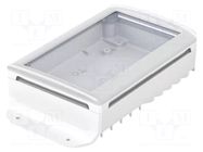 Enclosure: desktop; BoVersa; X: 120mm; Y: 216mm; Z: 55mm; white BOPLA