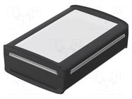 Enclosure: desktop; BoVersa; X: 120mm; Y: 170mm; Z: 52mm; black BOPLA