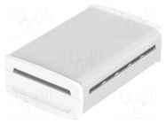 Enclosure: desktop; BoVersa; X: 88mm; Y: 125mm; Z: 42mm; white BOPLA