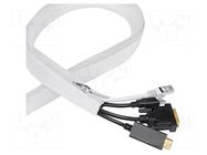 Cable box; multi use; white; L: 5m; polyester; Ø: 50mm LOGILINK