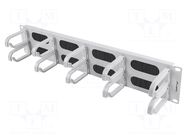 Cable organizer; 2U; grey; Standard: 19" LANBERG