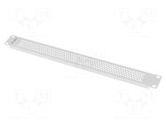 Stopper; 1U; grey; Standard: 19"; perforated LANBERG