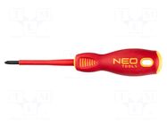 Screwdriver; insulated; PlusMinus PH-type; PH1/SL; 80mm; 1kVAC NEO TOOLS